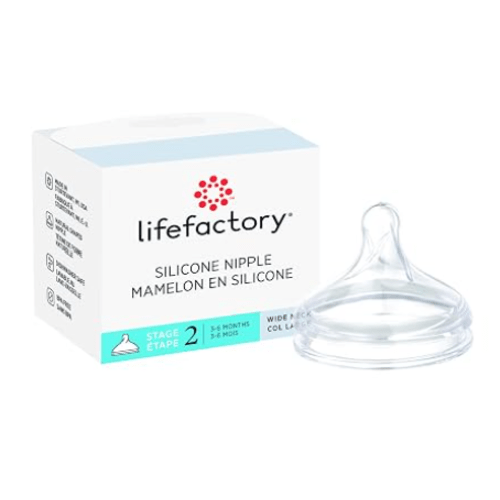 Silicone Nipples Stage 2 for 4oz and 9oz Glass Bottles-2 pack