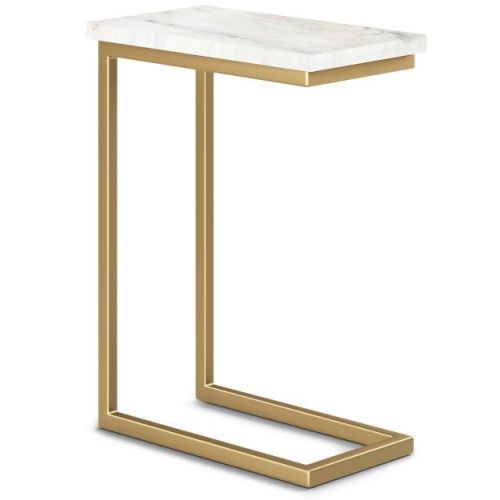 Wyndenhall Rhonda C Side Table Beach Brown : Hardwood Top, Metal Frame, Hand-painted Finish, Assembly Required
