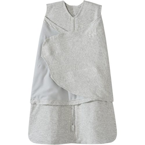 HALO SleepSack Swaddle - 3-Way Adjustable 100% Cotton Wearable Blanket - TOG 1.5 - Heather Gray - Small