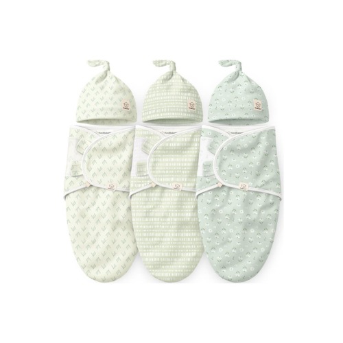 3-Pack Soothe Swaddle Wraps with Knot Hats