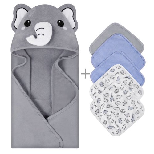 Synpos Baby Bath Towel, Newborn Hooded Baby Washcloths Towel,Pack of 6