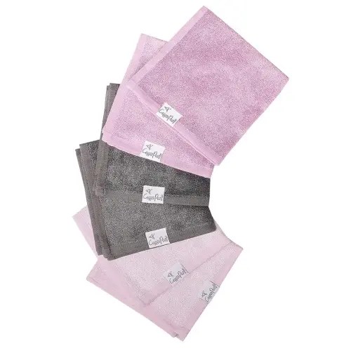 Copper Pearl 6 Ultra Soft Baby Bath Washcloths Premium Large Soft Lily (Purple/Lavender/Gray) 11" x 11" Towels