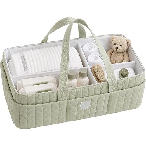 Koala Babycare Baby Diaper Caddy Organizer - Large Portable Nursery Storage Baby Basket with Handles for Newborn Essentials, Diapers, Wipes - Changing Table Caddy Organizer for Boy & Girl