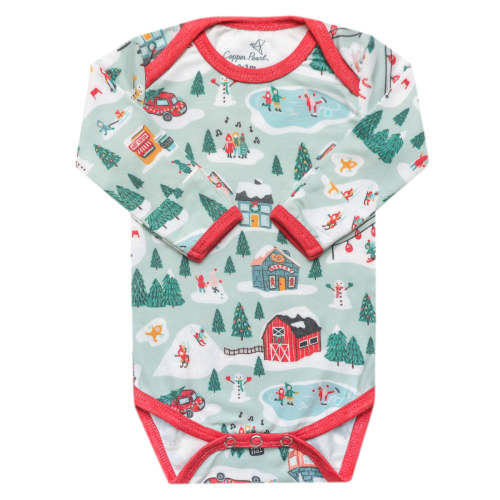 Long Sleeve Bodysuit - Snowy Slopes
