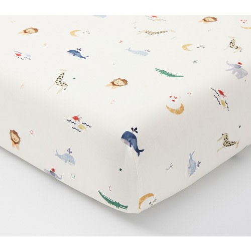 Animal ABC Organic Crib Fitted Sheet