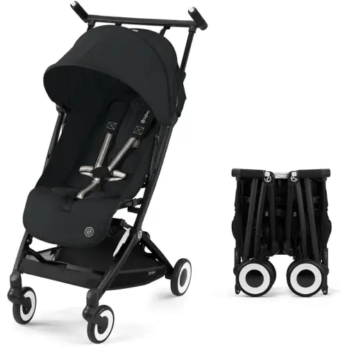 Cybex Libelle 2 Travel pockit Baby Stroller - Lightweight Carry-On Travel Stroller for Airplane with One-Hand Recline, Compatible with CYBEX Car Seats, Magic Black