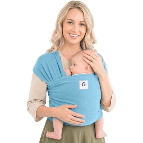 ELDOMA Sky Blue Baby Wrap Carrier - Lightweight, Breathable Baby Sling, Hands Free Baby Carrier Sling, Baby Carriers from Newborn to Toddler, (7-35 lbs / 3-15kg)