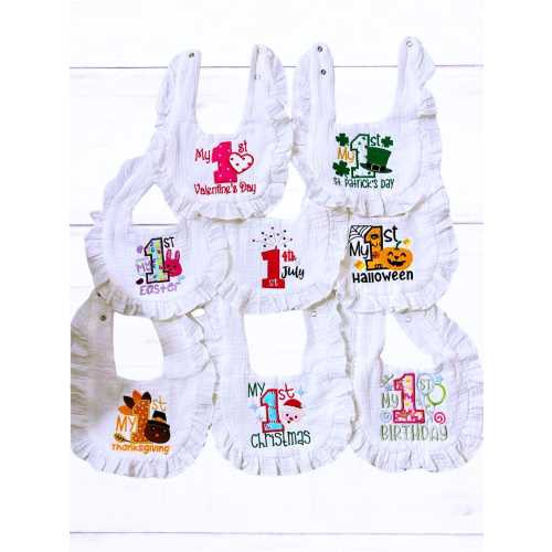 Baby's First Holiday Bib Set – Milestone Photo Props