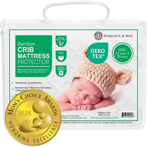 Margaux & May Waterproof Crib Mattress Protector, Oeko-TEX® Certified