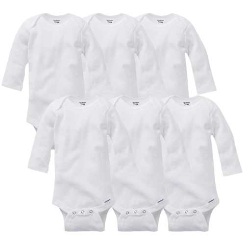 6-Pack White Long Sleeve Onesies® Bodysuits – Gerber Childrenswear