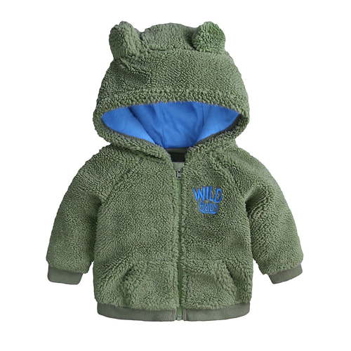 WIBACKER Newborn Baby Girls Infant Boys Cartoon Zipper Fleece Hooded Jacket Coat with Ears Warm Todder Kids Outwear