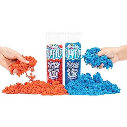Educational Insights Pluffle® 2-Pack Red & Blue - Sensory Bin Foam Set, No Mess Alternative to Sand Toys & Slime for Toddlers at Home or in the Classroom, Fun Sensory Table Filler, Kids Ages 3+