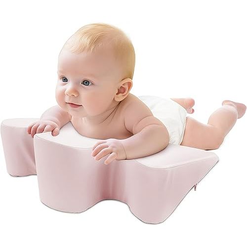 Nursing Reflux Prop for Baby Gas, Colic Relief & Burp, Tummy Time Mat for Feeding, Neck, Shoulder and Body Support, Activity Support for Newborns and Infant 0-12 Months - Pink