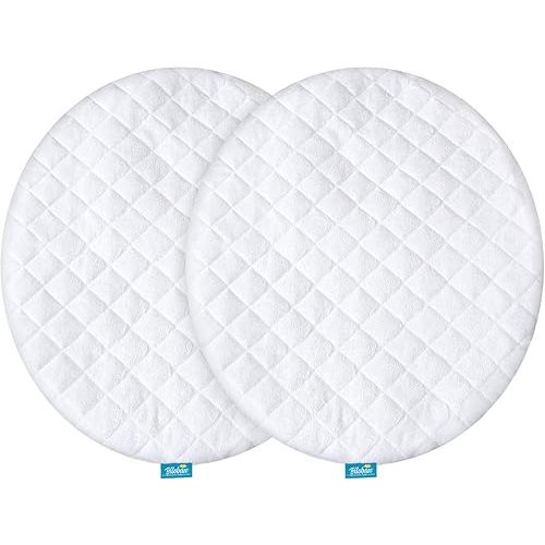 Waterproof Bassinet Mattress Pad Cover Compatible with Fisher Price On The Go Baby Dome, 2 Pack, Ultra Soft Surface, Breathable and Easy Care