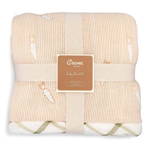 Clementine Fruits & Veggies Cotton Baby Blanket | Crane Baby