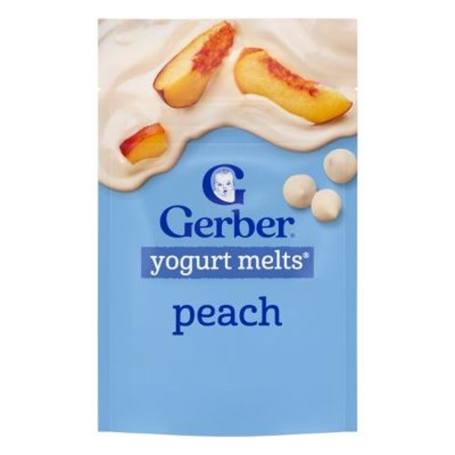 Gerber Baby Food Peach Freeze-Dried Yogurt Melts: 3rd Stage Fruit Snacks, Fat-Free, Ages 8+ Months - 1oz
