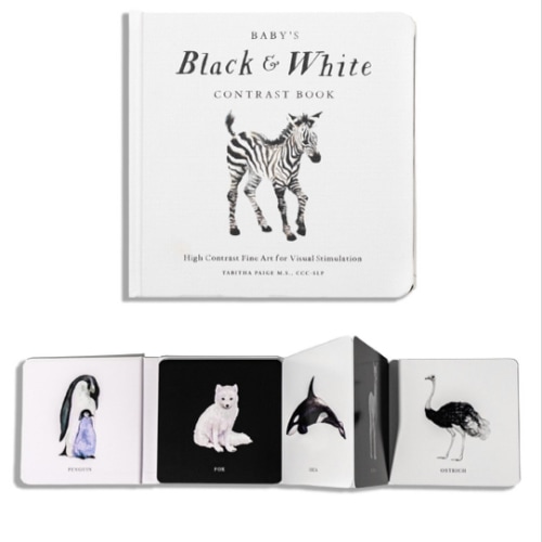 Baby's Black and White Contrast Book: High-Contrast Art for Visual Stimulation at Tummy Time (Tabitha Paige Children's Book Series)