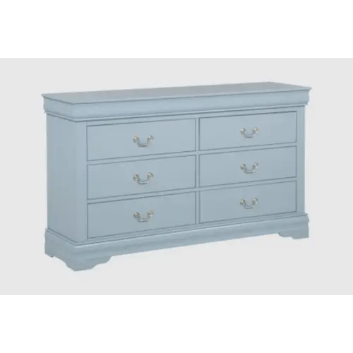 Hadleigh Blue 57" 6-Drawer Dresser