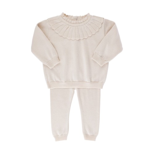 Scallop Collar Sweater & Pants Set
