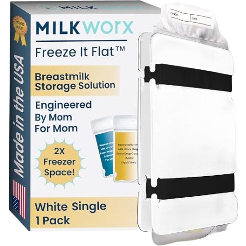 Freeze It Flat Breastmilk Freezer Storage System - Space-Saving Organizer for Breast Milk Storage Bags - Freezer Organization Made in USA (White, Single 1-pk)