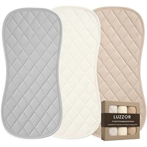Changing Pad Liners 3 Pack – Waterproof, Soft, Absorbent, Non-Slip, Machine Washable, Reusable Baby Changing Pad Liners, Also Fits Peanut Shaped Changing Pads, Changing Table Pads