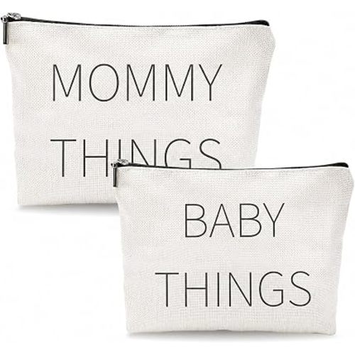 Diaper Bag Organizer Pouches, Mom & Baby Zipper Set of 2, Water-Repellent