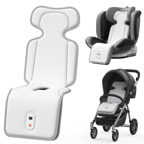 AMACOOL Baby Stroller Cooling Pad, 3D Breathable Carseat Cooling Pad with 2 Built-in Blower, Max 10H Ventilation 3 Speeds 10000mAh Rechargeable Cooling Mat Liner for Toddler Baby Summer Essentials