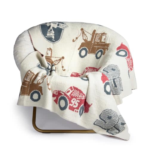 Jay Franco Kids Feather Knit Blanket – 50" x 60" Inch Soft & Cozy Plush Throw for Bedroom & Couch Décor, Official Licensed Product, Multi - Cars