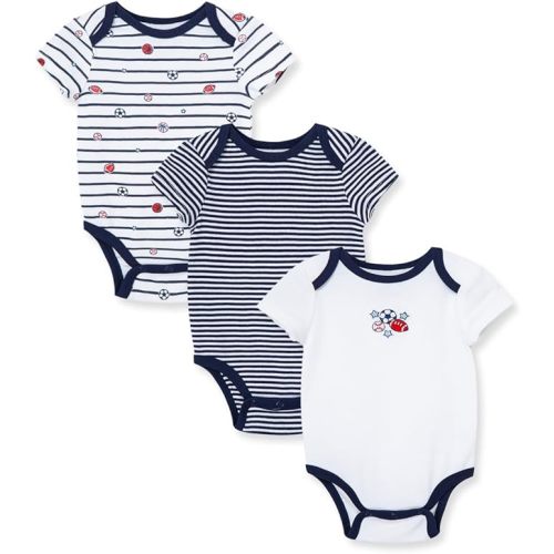 Little Me Clothes for Baby 3-Pack 100% Cotton Scratch Free Tag Bodysuits