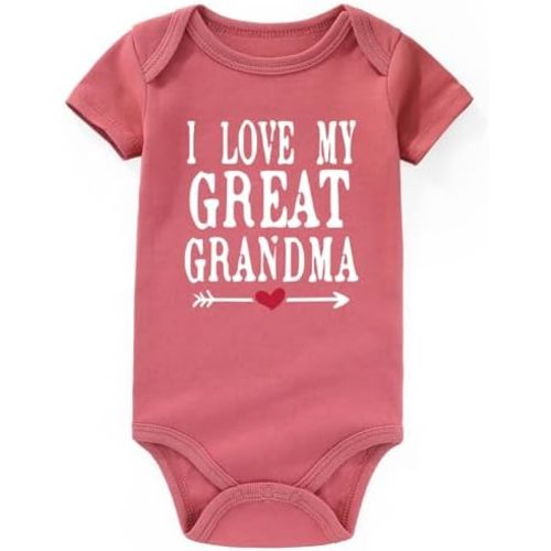I Love My Great Grandma Baby Clothes Girl Boy newborn Bodysuits Great Grandmas infant outfit