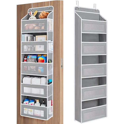 5-Tier Over Door Organizer – 5 Large Mesh Pockets, Anti-Tilt, 44 lb Capacity, Space Saver for Home