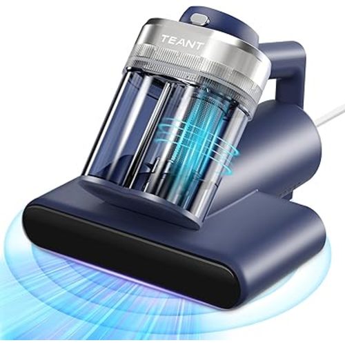 Mattress Vacuum Bed Vacuum Cleaner with 253.7nm UV-C Light, Hyper Helix Motor with 16kPa Strong Suction & 33000 RPM/Min Tapping, HEPA Filter, 149℉ Heat & Ultrasonic & Anion for Bed and Pet