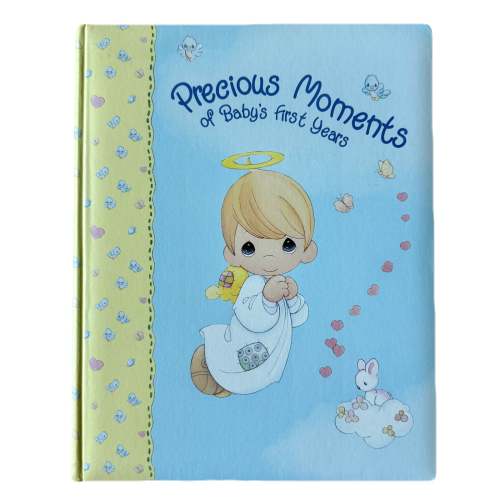 Vintage Rare New 2000 Precious Moments Angel Baby Memory Record Book of Baby's First Years Padded Keepsake Stepping Stones - Book 1