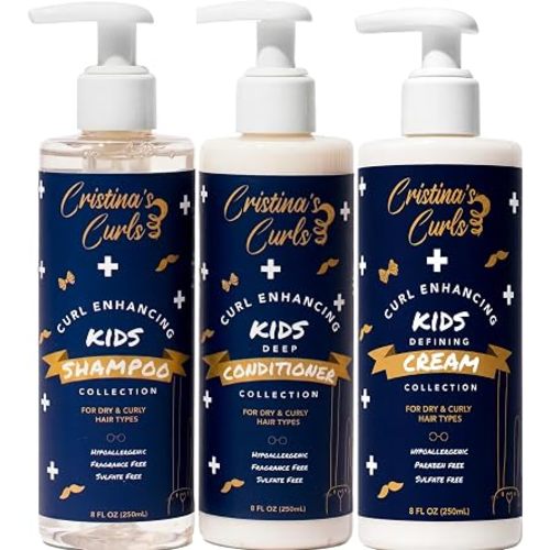 Cristina's Curls Curl Starter Set For Kids – Shampoo, Deep Conditioner And Cream