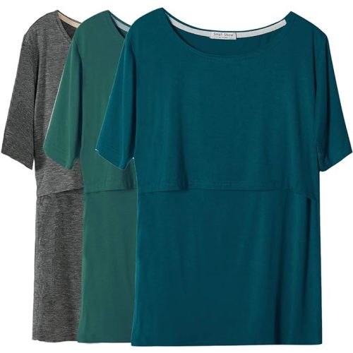 Smallshow Women's Maternity Nursing Tops Short Sleeve Breastfeeding Clothes