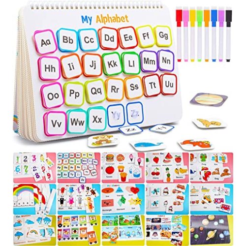 Montessori Preschool Learning Activities Busy Book - Workbook Activity Binder / Toys for Toddlers, Autism Learning Materials and Tracing Coloring Book