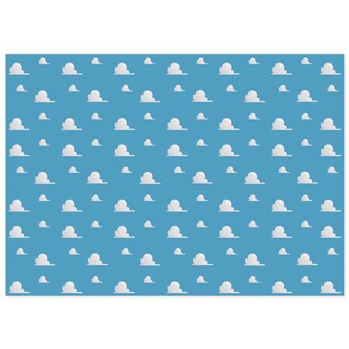 7x5ft Cartoon Photography Backdrop Kids Birthday Party Decoration White Clouds and Blue Sky Photo Background Photo Studio Props