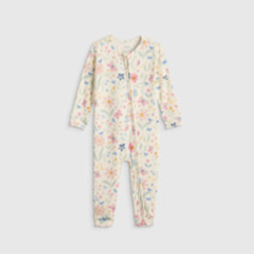 Quince Bamboo One Piece Baby Pajama - Wildflower Dreams