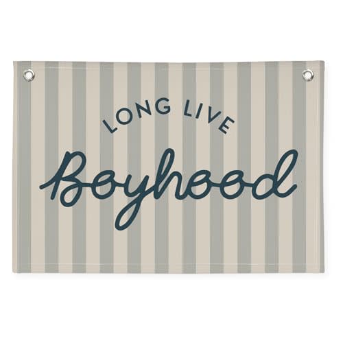 XYDEG Long Live Boyhood Banner Boy Room Decor, Banner Flag Nursery Playroom Wall Decor for Boys Bedroom Living Room Dorm Toddler Decorations Teen Boy Room Kid Banners Wall Hanging Linen Flag30x20