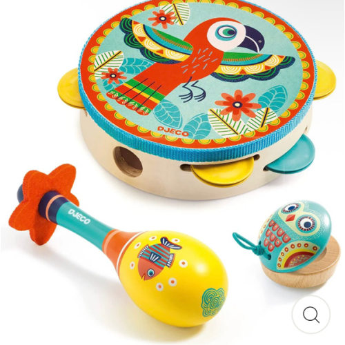 Djeco Animambo 3 Piece Tambourine Set