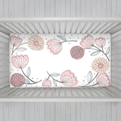 Harriet Bee Nojo Fortson Engineered Floral Fitted Crib Sheet | Wayfair