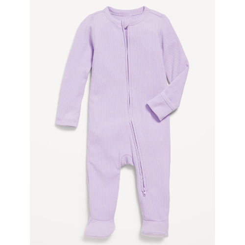 Ribbed 2-Way-Zip Sleep & Play Footed One-Piece for Baby