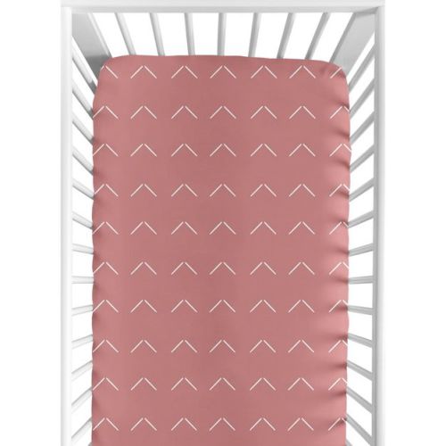 Sweet Jojo Designs Girl Baby Fitted Crib Sheet Diamond Tuft Mauve Pink Ivory Off White