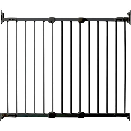 KidCo 28-42.5" Angle Mount Safeway Angeled Baby Gate for Stairs with Banister or Uneven Walls | No-Trip Top of Stairs Baby Gate No Bottom Bar | Quick-Release Mounted Hardware (Black)