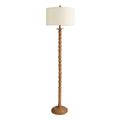Wood Finish Resin Twist Floor Lamp, 64"