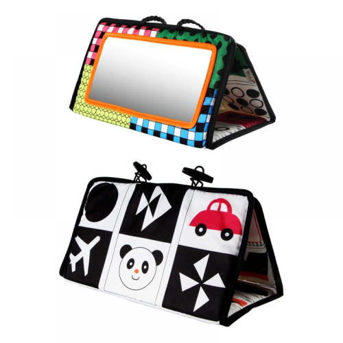 Tummy Time Floor Mirror High Contrast Developmental Sensory Toy for Infant, Perfect Children's Day Gifts