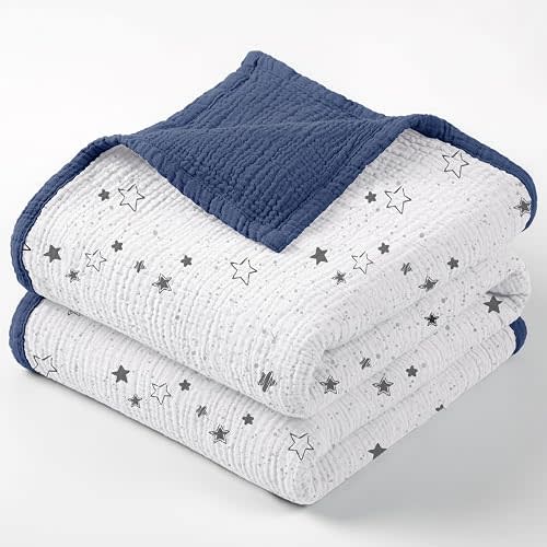 lulumoon Muslin Baby Blanket for Boys: Cotton Toddler Blanket for Daycare