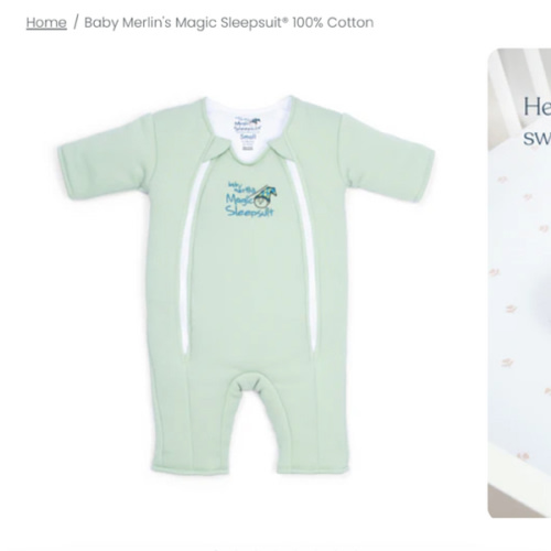 Sage Green Baby Merlin’s Magic Sleepsuit – 100% Cotton Sleep Solution