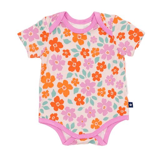 Larkspur Baby |Infant Bodysuit | Short Sleeve Bodysuit in Sweet Blossom