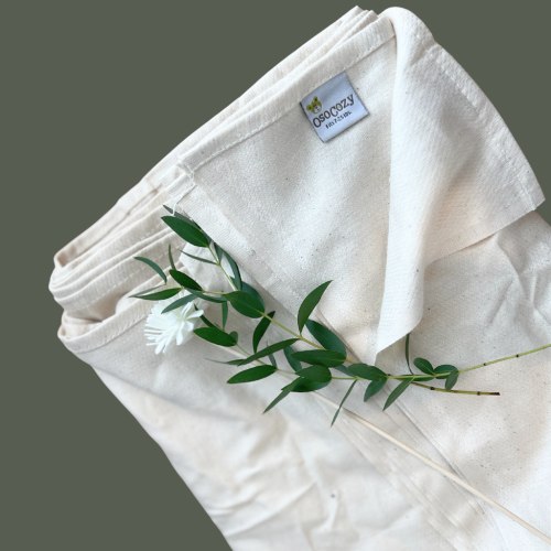 OsoCozy Flat Diapers Birdseye Weave - Unbleached Organic Cotton (6 Pack)